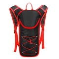 Outdoor cycling backpack in red and black with honeycomb texture and mesh straps - Red