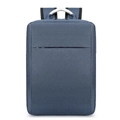 Sleek navy blue business backpack with USB charging port and padded laptop storage - Aluminum Handle Blue (No USB)