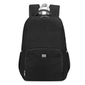 Sac à dos pliable noir léger avec bretelles respirantes et grande capacité de stockage - Noir