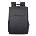 Minimalist black laptop backpack with USB port and waterproof oxford fabric for business - 1803 Black