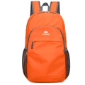 Lightweight foldable orange travel backpack with VANAHEIMR logo and side mesh pockets - Below 20L / Orange