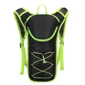 Outdoor cycling hydration backpack in black and lime green with reflective bungee cords - Green
