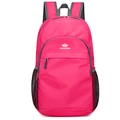 Lightweight magenta waterproof travel backpack with gray straps and mesh pockets - Below 20L / Rose Red