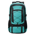 Waterproof lake blue outdoor hiking backpack with black mesh side pockets - Green