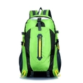 Waterproof outdoor hiking backpack in bright green and black with Keep Walking print - 1503 Series Green