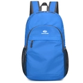 Lightweight water-resistant blue folding backpack with Vanaheimr mountain logo - Below 20L / Light Blue