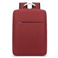 Dark red business laptop backpack with silver metal handle and large capacity - Aluminum Handle Red (No USB)