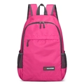 Foldable dark pink outdoor backpack with ripstop fabric and mesh side pockets - Below 20L / Rose Red