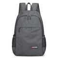 Grey lightweight foldable outdoor backpack with mesh pockets and VANAHEIMR woven label - Below 20L / Gray