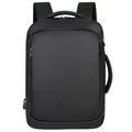 Waterproof black business backpack with USB port and ergonomic shoulder straps - Black