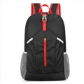 Foldable outdoor sports backpack in black and red with diamond ripstop pattern - Black