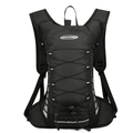 Lightweight 12L outdoor cycling backpack in black with reflective safety stripes - Black
