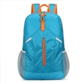 Blue folding outdoor backpack with orange zipper and lightweight waterproof fabric - Sky Blue