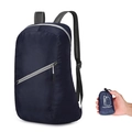 Foldable navy blue outdoor daypack showing ultralight nylon fabric and compact storage size - Below 20L / Dark Blue