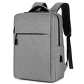 Wasserfester grauer Business-Laptop-Rucksack mit USB-Ladeanschluss und atmungsaktiven Gurten - Hellgrau