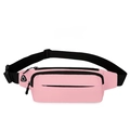 Marsupio in tela rosa ad alta capacità per sport con foro per cuffie e cinturino regolabile - Rosa