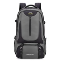 Deep grey and black 85L waterproof nylon hiking backpack with professional buckles - 56-75L / Large Capacity / Gray
