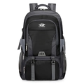 Large black and gray outdoor hiking backpack with adjustable straps and logo - 20-35L / Black