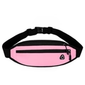 Sac banane de sport rose avec double compartiment zippé et prise casque sur fond blanc - Rose