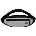 Gray large capacity sports waist bag with adjustable strap and headphone port - Gray