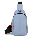 Marsupio in Oxford celeste impermeabile con cerniera arancione per sport all'aperto - Blu