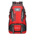 Zaino da trekking 60L grande capacità in rosso e grigio con vari scomparti a cerniera - Rosso