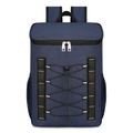 Mochila térmica azul oscuro de tela Oxford con cordón elástico y bolsillos de malla - Azul