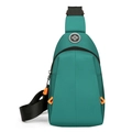 Marsupio pettorale verde impermeabile in tessuto Oxford con tiri zip arancioni per sport - Verde