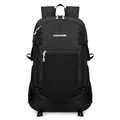 Foldable black outdoor backpack with Vanaheimr logo and ripstop diamond texture fabric - Below 20L / Black