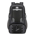 80L hiking backpack in black and gray with breathable mesh straps and VANAHEIMR logo - Large Capacity / Black