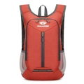 Orange lightweight foldable outdoor hiking backpack with VANAHEIMR logo and reflective strip - Below 20L / Red