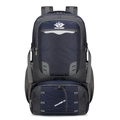 80L large capacity outdoor hiking backpack in deep blue and grey with padded straps - Large Capacity / Dark Blue