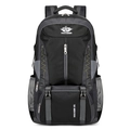 80L large capacity outdoor hiking backpack in black and grey with waterproof fabric - 60L / Black