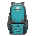 Lake blue and grey 60L outdoor hiking backpack with ergonomic suspension system - Large Capacity / Green