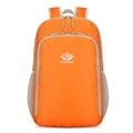 Lightweight orange foldable outdoor sports backpack with mountain logo and mesh pockets - Orange