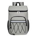 Gray large capacity insulated backpack in durable Oxford fabric with reflective strip details - Gray
