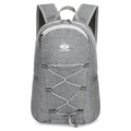 Foldable grey hiking backpack with VANAHEIMR logo and elastic cord system - Light Gray / Below 20L