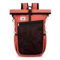 Wasserdichter faltbarer Outdoor-Rucksack mit Rollverschluss und Netztasche in Orange-Grau - Orange