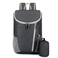 Foldable water-resistant dark grey backpack with a matching storage pouch - Dark Gray