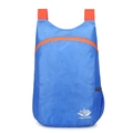 Leichter wasserfester Faltrucksack in Hellblau mit orangefarbenen Riemen für Outdoor-Reisen - Saphirblau
