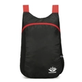 Faltbarer schwarzer Outdoor-Rucksack mit roten Schultergurten und wasserfestem Stoff - Schwarz