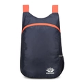 Marineblauer leichter faltbarer Outdoor Rucksack mit orangefarbenen Reißverschlüssen - Dunkelblau