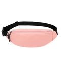 Sac banane de sport rose imperméable avec sangle noire réglable pour la course et en bandoulière - Sac Banane Rose