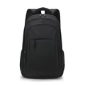 Zaino classico nero da lavoro per laptop con scomparti multipli e tasca laterale a rete - Nero