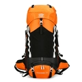 Vibrant orange and black 60L waterproof outdoor hiking backpack with VANAHEIMR logo - Orange
