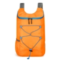 Vibrant orange lightweight foldable hiking backpack with blue elastic cords and mesh side pockets - 10L or Less / Orange