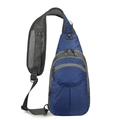 Blue and grey hiking daypack chest bag with anti-scratch nylon grid fabric - Dark Blue