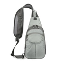 Outdoor Wander-Brusttasche aus grauem Nylon mit atmungsaktivem Gurt und vielen Taschen - Grau