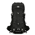 Black 60L professional outdoor hiking backpack with ergonomic waist straps and 60L logo - 60L / Black