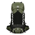 Army green and black 60L hiking backpack with waterproof nylon and reflective stripes - Dark Green
